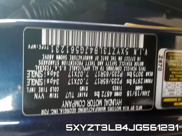 5XYZT3LB4JG561231 фото 2