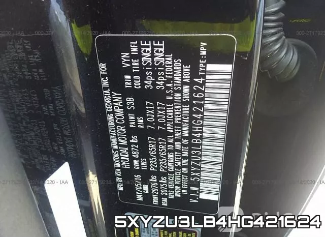 5XYZU3LB4HG421624 фото 10