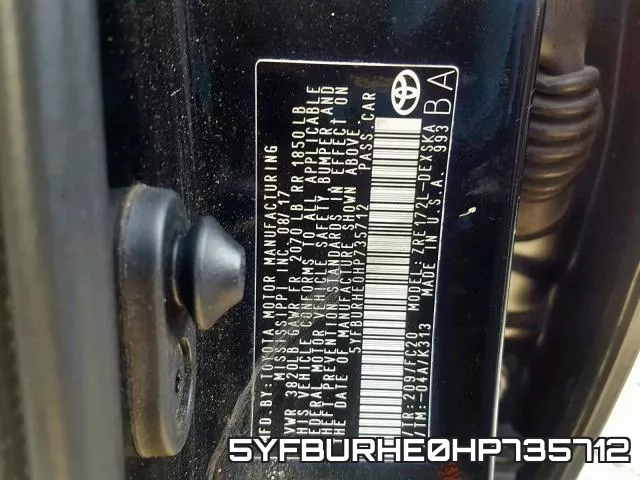5YFBURHE0HP735712 фото 2