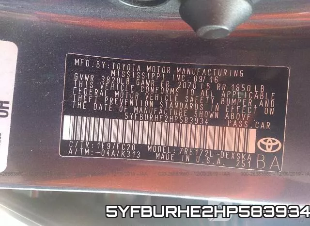 5YFBURHE2HP583934 фото 10