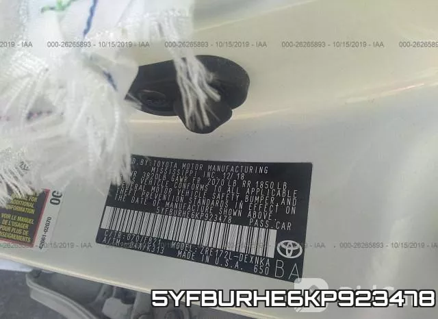 5YFBURHE6KP923478 фото 10