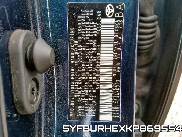 5YFBURHEXKP869554 фото 2