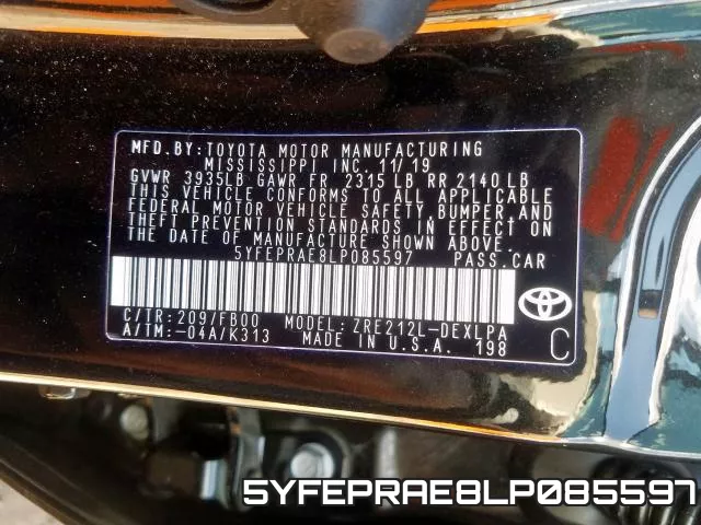 5YFEPRAE8LP085597 фото 2