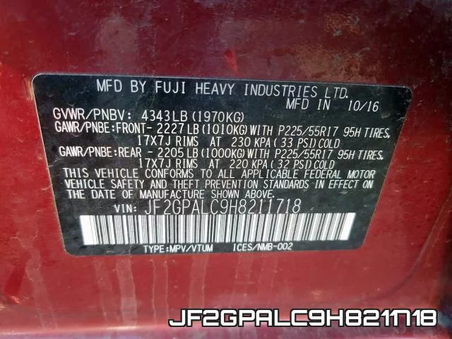 JF2GPALC9H8211718 фото 2