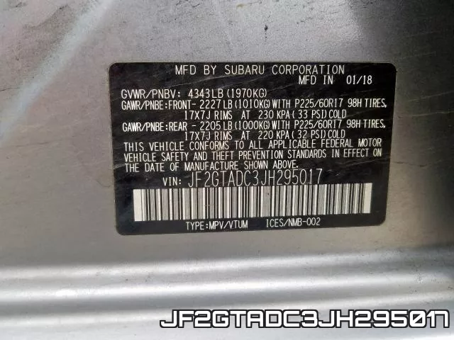 JF2GTADC3JH295017 фото 2