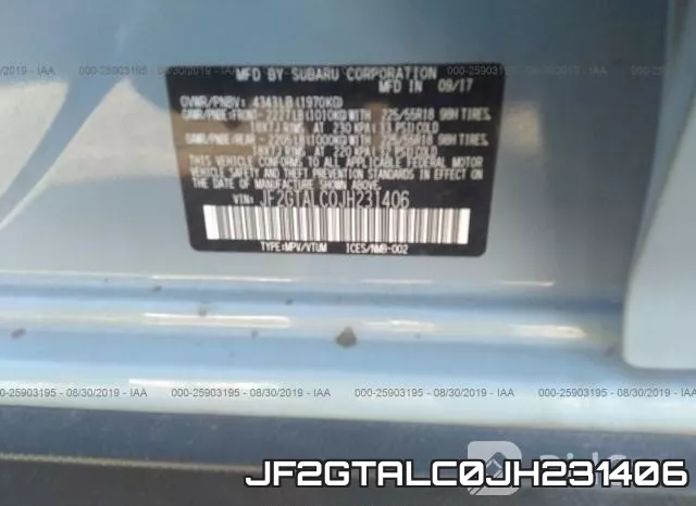 JF2GTALC0JH231406 фото 10