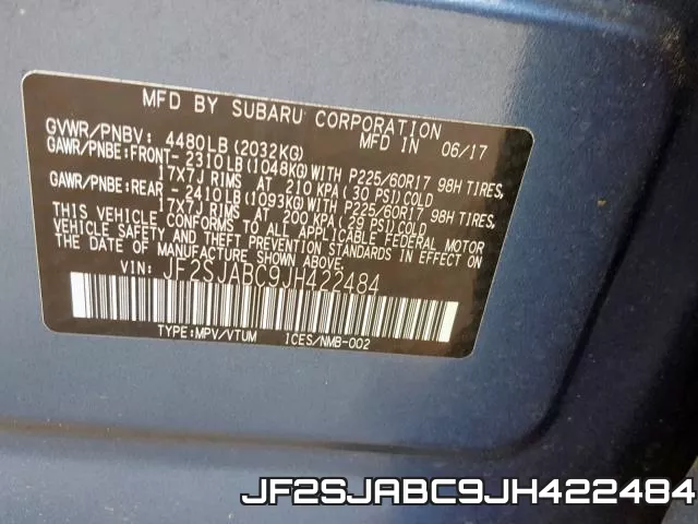JF2SJABC9JH422484 фото 2