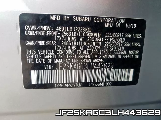 JF2SKAGC3LH443629 фото 2