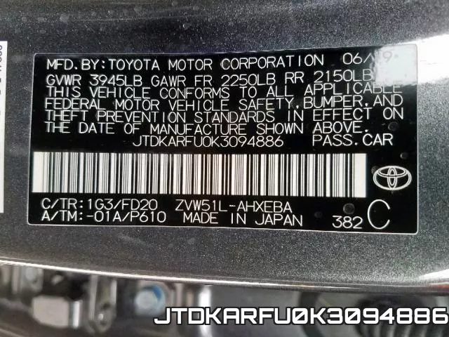 JTDKARFU0K3094886 фото 2