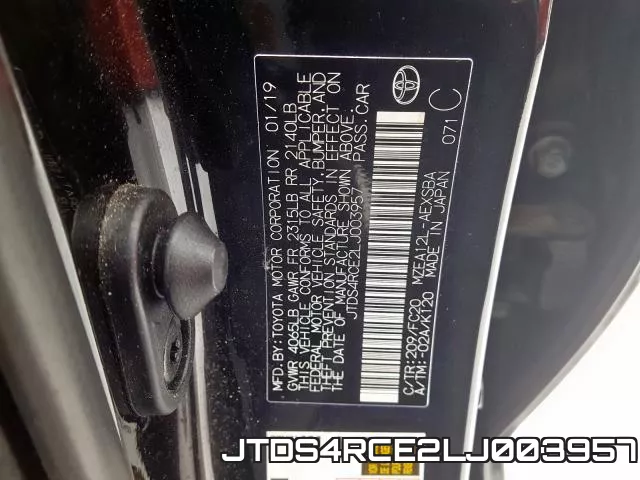 JTDS4RCE2LJ003957 фото 2