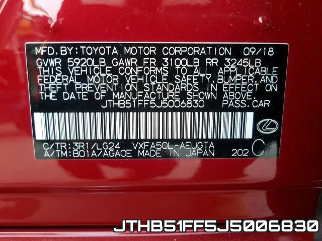 JTHB51FF5J5006830 фото 2