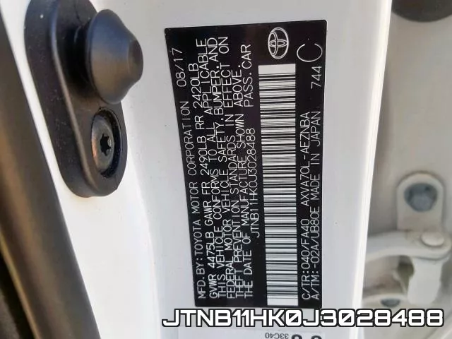 JTNB11HK0J3028488 фото 2