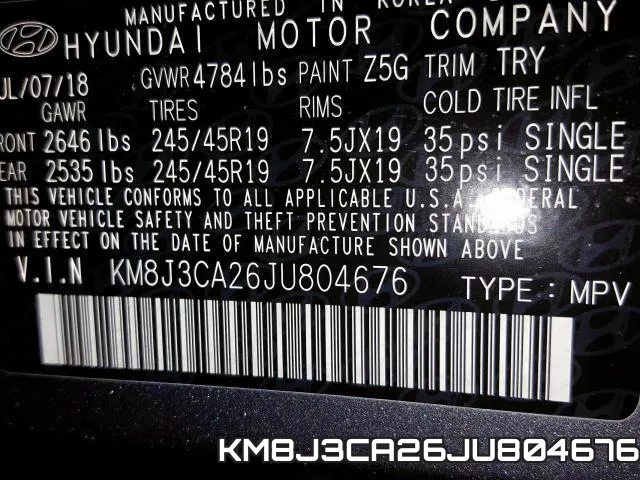 KM8J3CA26JU804676 фото 2