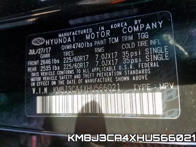 KM8J3CA4XHU566021 фото 2