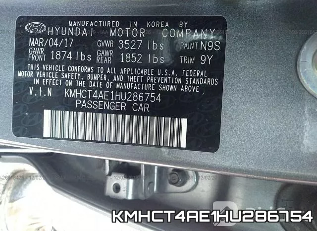 KMHCT4AE1HU286754 фото 10