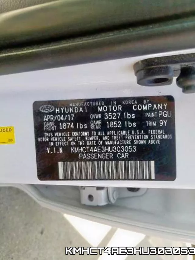 KMHCT4AE3HU303053 фото 2