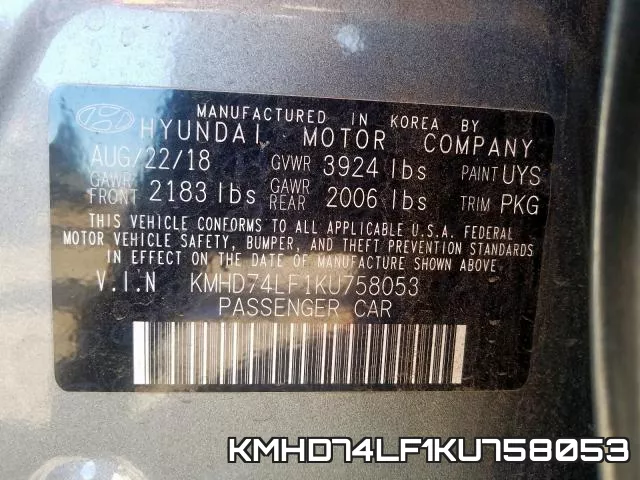 KMHD74LF1KU758053 фото 2