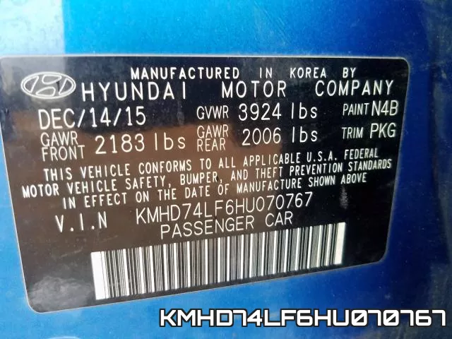 KMHD74LF6HU070767 фото 2