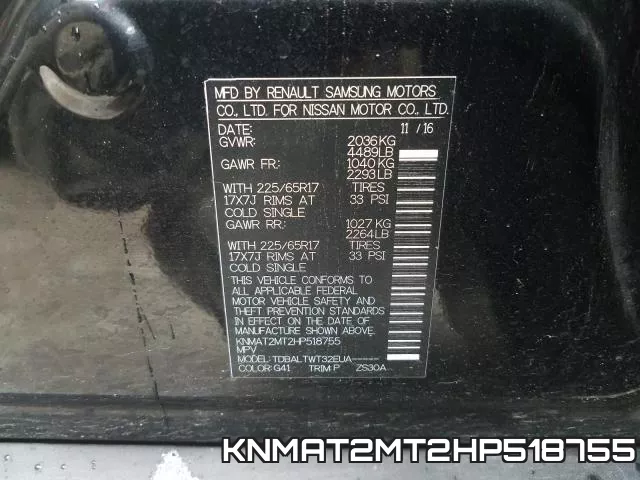 KNMAT2MT2HP518755 фото 2