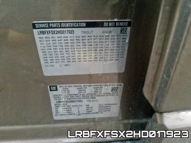 LRBFXFSX2HD017923 фото 2