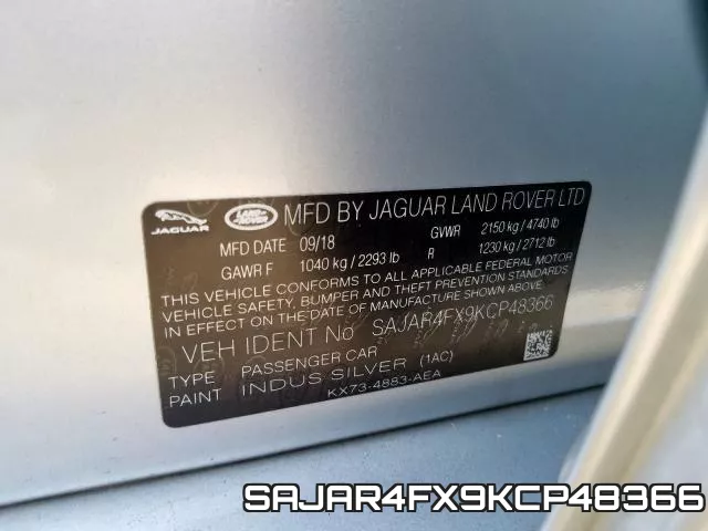 SAJAR4FX9KCP48366 фото 2