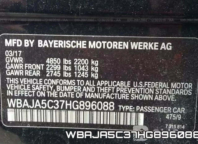 WBAJA5C37HG896088 фото 10