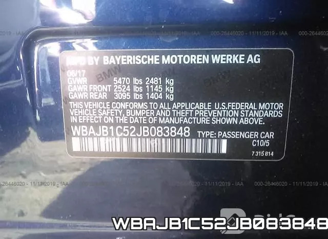 WBAJB1C52JB083848 фото 10