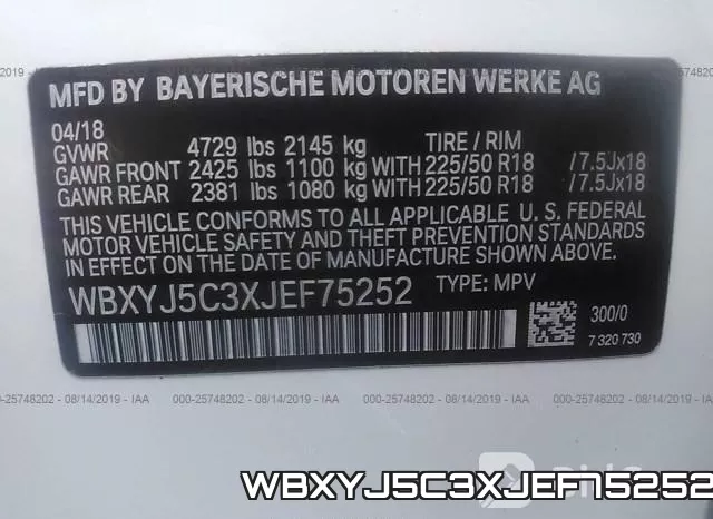 WBXYJ5C3XJEF75252 фото 10