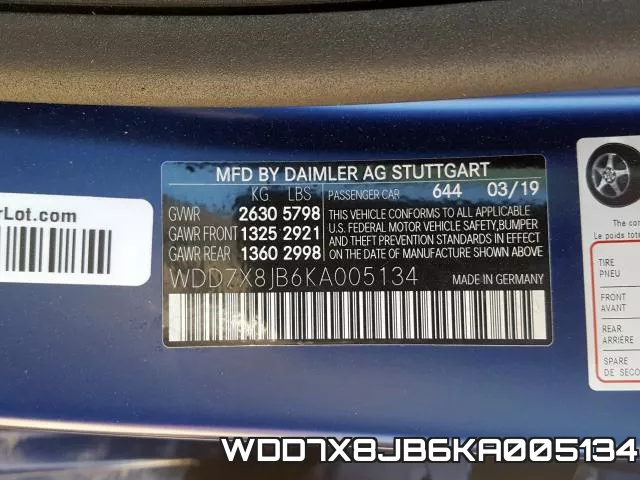 WDD7X8JB6KA005134 фото 2