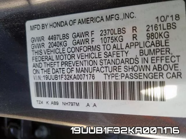 19UUB1F32KA007176 фото 2