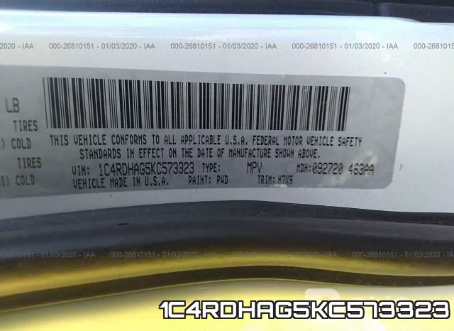 1C4RDHAG5KC573323 фото 10