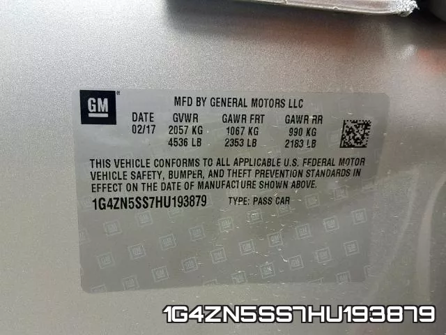 1G4ZN5SS7HU193879 фото 2