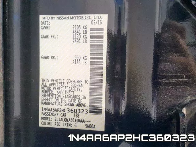 1N4AA6AP2HC360323 фото 2