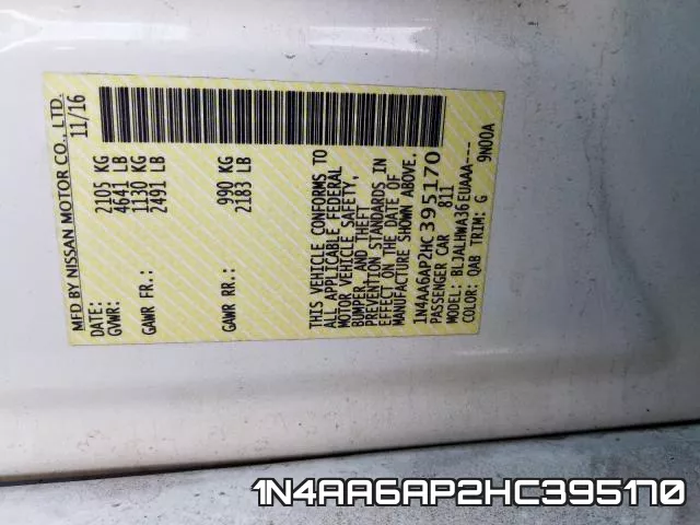 1N4AA6AP2HC395170 фото 2