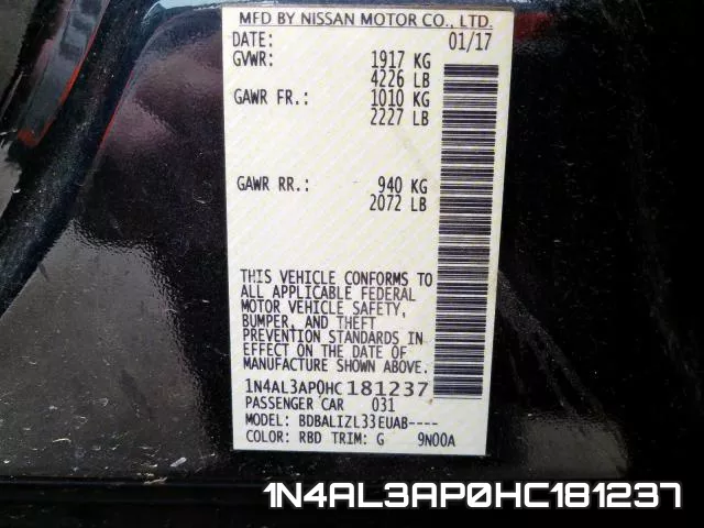 1N4AL3AP0HC181237 фото 2
