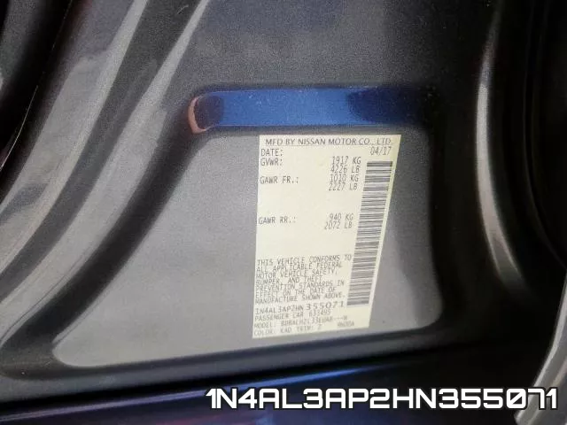 1N4AL3AP2HN355071 фото 2