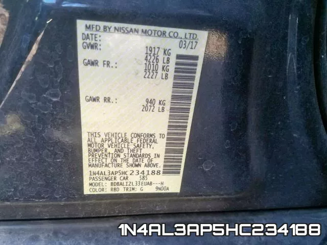 1N4AL3AP5HC234188 фото 2