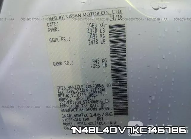 1N4BL4DV7KC146786 фото 10