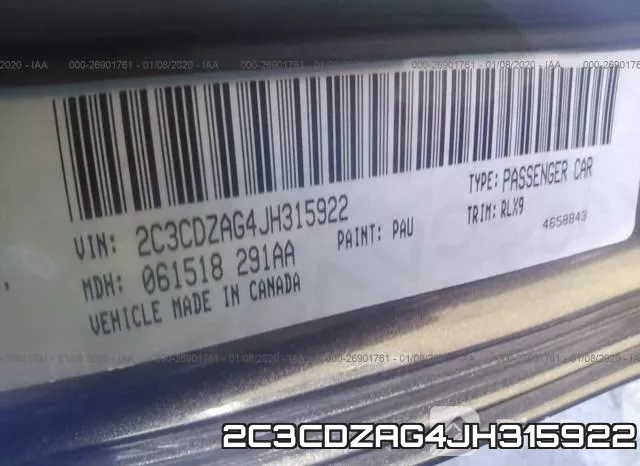 2C3CDZAG4JH315922 фото 10