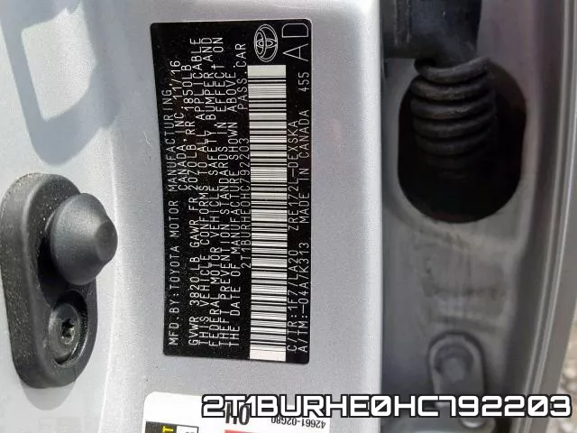 2T1BURHE0HC792203 фото 2