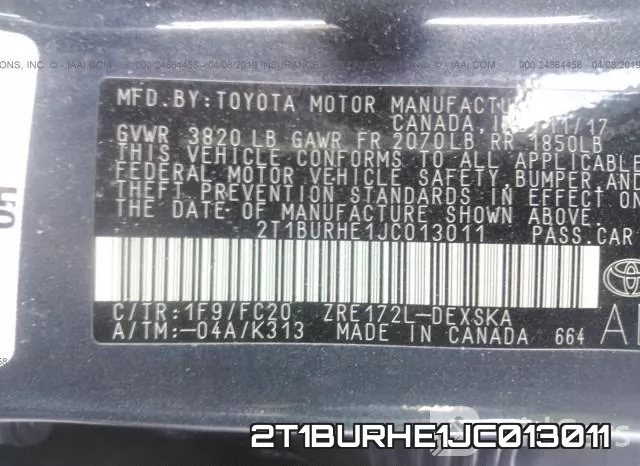 2T1BURHE1JC013011 фото 10