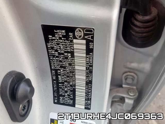 2T1BURHE4JC069363 фото 2