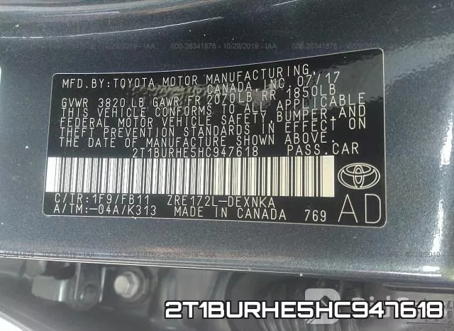 2T1BURHE5HC947618 фото 10
