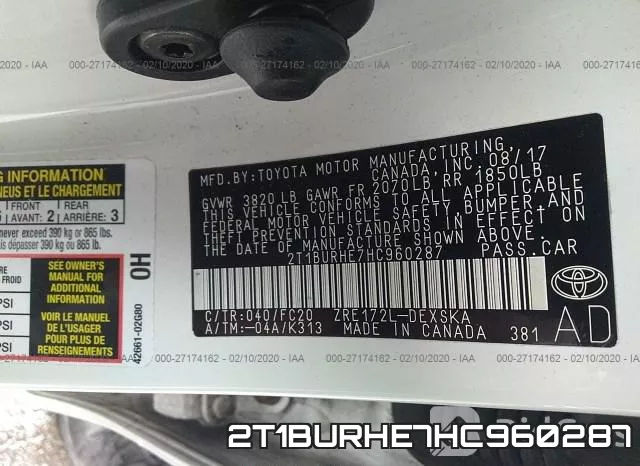 2T1BURHE7HC960287 фото 10