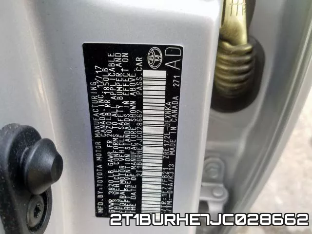 2T1BURHE7JC028662 фото 2