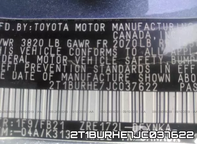2T1BURHE7JC037622 фото 10