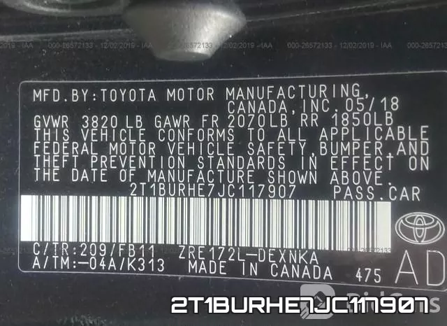 2T1BURHE7JC117907 фото 10
