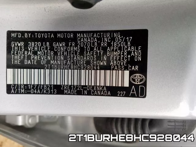 2T1BURHE8HC928044 фото 2