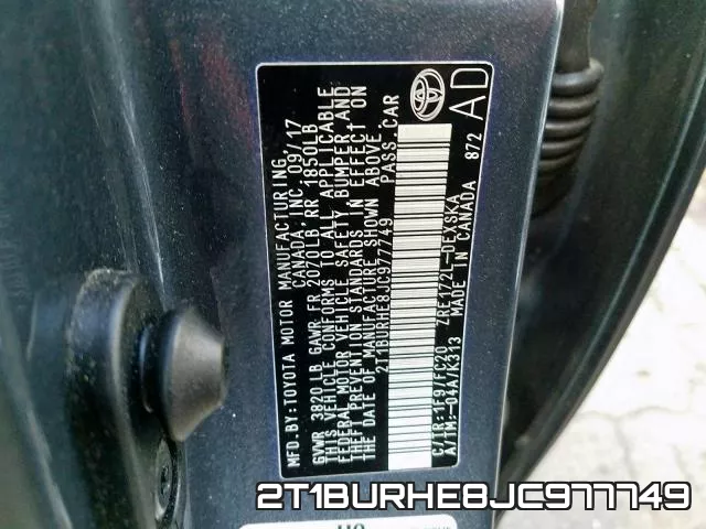 2T1BURHE8JC977749 фото 2
