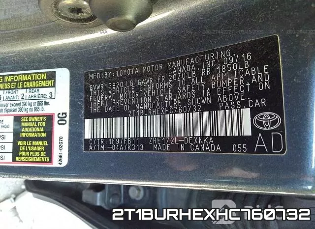 2T1BURHEXHC760732 фото 10